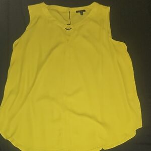 Sami & Jo Yellow Sleeveless Tank Top with Keyhole Detail